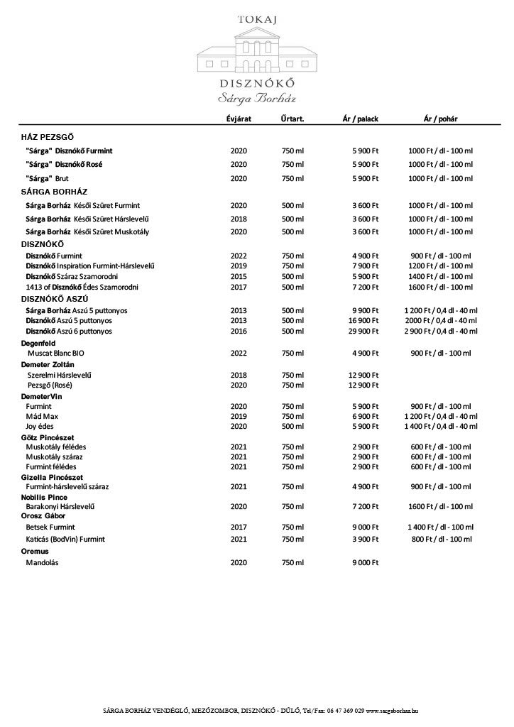 Sárga-Borház-itallap